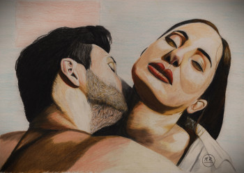 Obra contemporánea nombrada « Baiser fougueux », Hecho por PIRDESSINS