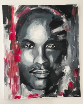 Obra contemporánea nombrada « Portrait Michael Jordan », Hecho por VYDARTISTE