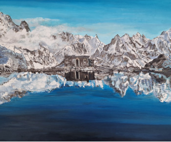 Obra contemporánea nombrada « Le Lac Blanc », Hecho por PATRICK