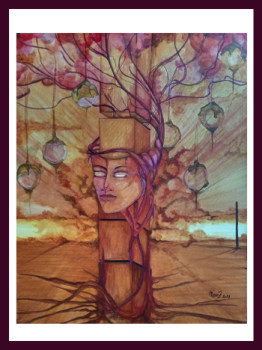 Obra contemporánea nombrada « L pilier du coeur », Hecho por MOOZ