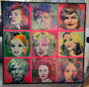 Obra contemporánea nombrada « Stars & Warhol », Hecho por POPARTKUSTOM