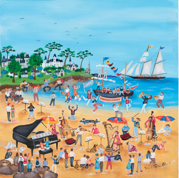 Obra contemporánea nombrada « Musique sur le sable/Beach Music », Hecho por YOLANDE SALMON-DUVAL