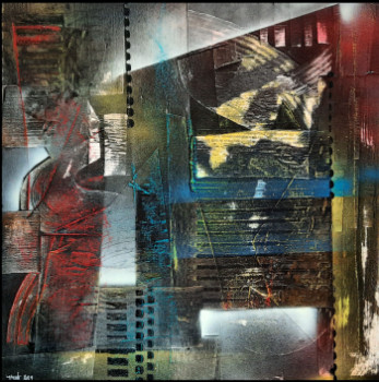 Obra contemporánea nombrada « Dark Light 008 », Hecho por THEB