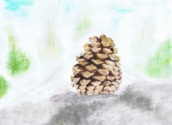 Obra contemporánea nombrada « Pine cone », Hecho por MIHA