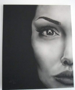 Obra contemporánea nombrada « Angelina Jolie », Hecho por JOHN DANGOUMAU