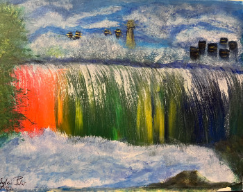 Obra contemporánea nombrada « Les chutes du Niagara », Hecho por SP