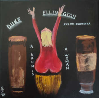 Obra contemporánea nombrada « Duke Ellington-A drum is a woman », Hecho por MARIE-LAURE TOURNIER