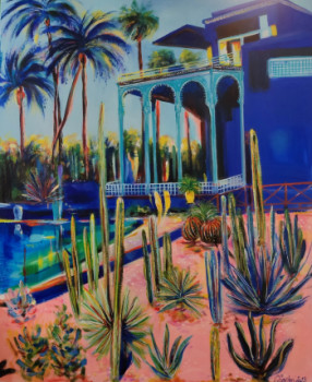 Obra contemporánea nombrada « Majorelle - Le Jardin », Hecho por CLICKART+