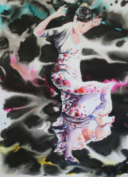 Obra contemporánea nombrada « Elle tape du pied », Hecho por ROGER BOUBENEC