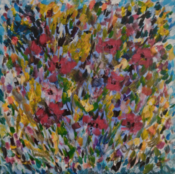 Obra contemporánea nombrada « Coquelicots », Hecho por GéRARD JOURNO