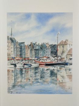 Obra contemporánea nombrada « Port de Honfleur », Hecho por VAL.H