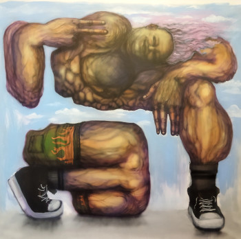 Obra contemporánea nombrada « Le surfer », Hecho por YANNICK DURIEZ