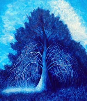 Obra contemporánea nombrada « Arbre bleu », Hecho por SONIA HIVERT