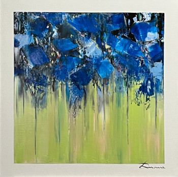 Obra contemporánea nombrada « FLEURS BLEUES », Hecho por RICHARD DUBURE