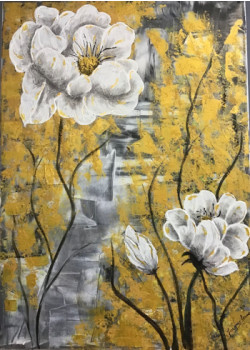 Obra contemporánea nombrada « Gris et or », Hecho por JACQUELINE