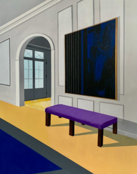 Obra contemporánea nombrada « La banquette mauve », Hecho por PADDY