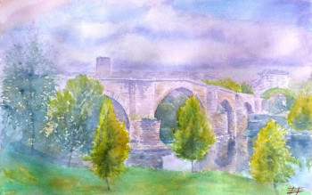 Obra contemporánea nombrada « "Puente romano de Orense" », Hecho por FéLIX