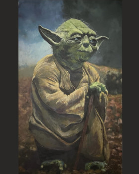 Obra contemporánea nombrada « Maestro Yoda », Hecho por DIEGO QUEZADA