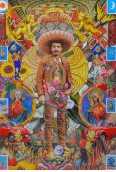 Obra contemporánea nombrada « Zapatistas y Guadalupanos », Hecho por ERNESTO MUñIZ