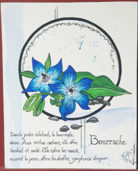 Obra contemporánea nombrada « Bourrache vertueuse », Hecho por LYDIE COURBIER