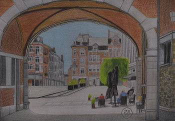 Obra contemporánea nombrada « Place d'Armes de Namur. », Hecho por PIRDESSINS