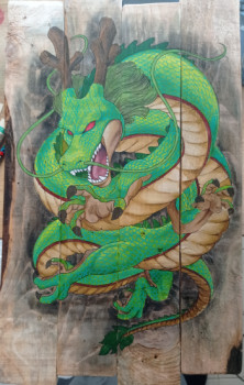 Obra contemporánea nombrada « Shenron », Hecho por MO