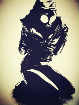 Obra contemporánea nombrada « Gaz masked woman », Hecho por JOPI