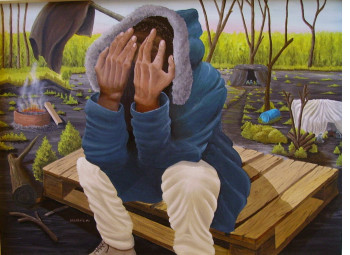 Obra contemporánea nombrada « Le Migrant », Hecho por MARCEL DELCROIX