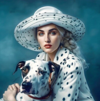 Obra contemporánea nombrada « Dalmatien et dalmatienne », Hecho por AERO