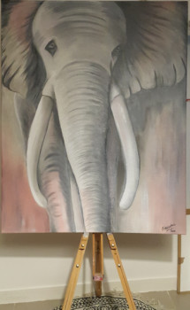 Obra contemporánea nombrada « Elephant », Hecho por KMACHA