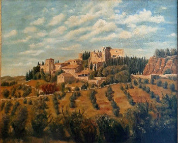 Obra contemporánea nombrada « Paysage de Toscane », Hecho por E.BONHOMME B. D'AURIAC