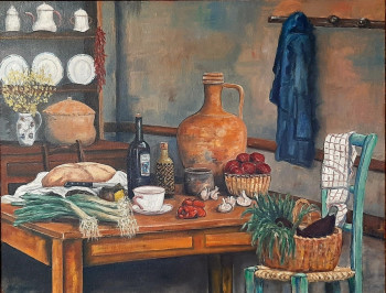 Obra contemporánea nombrada « La Cuisine », Hecho por E.BONHOMME B. D'AURIAC