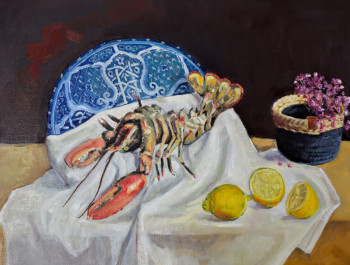 Obra contemporánea nombrada « Élégance Maritime : Homard », Hecho por MOHSINE