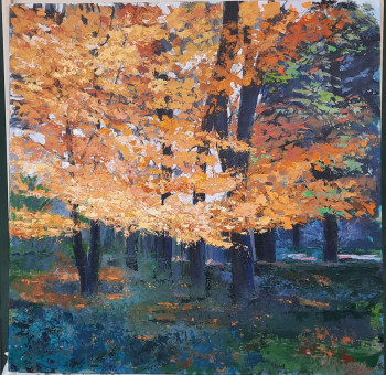 Obra contemporánea nombrada « Arboles en otoño », Hecho por PAZ