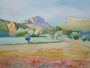 Obra contemporánea nombrada « Le Pic Saint-Loup et l'Hortus », Hecho por JEAN-NOëL LE JUNTER