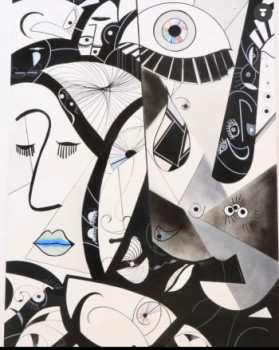 Obra contemporánea nombrada « Solo un ojo », Hecho por EBENOPINTO