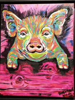 Obra contemporánea nombrada « Le cochon », Hecho por BOESNACH MICHELLE