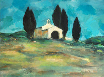 Obra contemporánea nombrada « La Chapelle Sainte Sixte - Une Fenêtre sur la Provence », Hecho por TROTTOLI