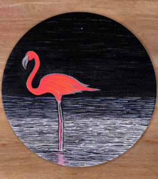 Obra contemporánea nombrada « Flamingo », Hecho por NINICHRONIC