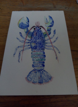 Obra contemporánea nombrada « Homard bleu », Hecho por STERENN