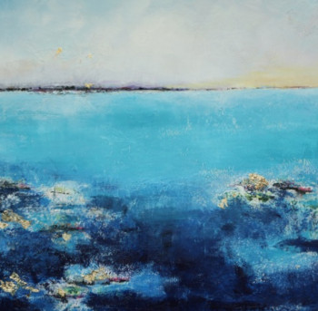 Obra contemporánea nombrada « Bleu Ocean », Hecho por NADIA CHARPENTIER
