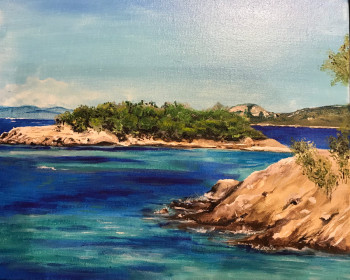 Obra contemporánea nombrada « Porquerolles », Hecho por ANNE AMOUROUX