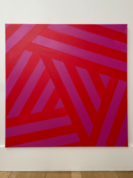 Obra contemporánea nombrada « Stripe red and pink », Hecho por ATELIER SIMON