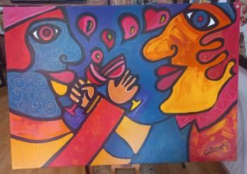 Obra contemporánea nombrada « Tchin tchin », Hecho por GILSON