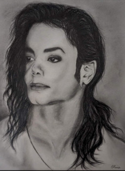 Obra contemporánea nombrada « Portrait Mickael Jackson », Hecho por DERMO ART OLIVIA