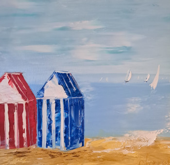 Obra contemporánea nombrada « Cabanes de plages », Hecho por CHOUPITA