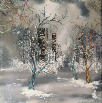 Obra contemporánea nombrada « Ciel d'hiver », Hecho por ANNE ROBIN