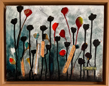 Obra contemporánea nombrada « … et regardons les fleurs », Hecho por INGRID