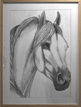 Obra contemporánea nombrada « 336 - cheval au graphite - 3330624 », Hecho por GDLAPALETTE - UN UNIVERS DE CREATIONS