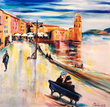 Obra contemporánea nombrada « Collioure après la pluie », Hecho por CLICKART+